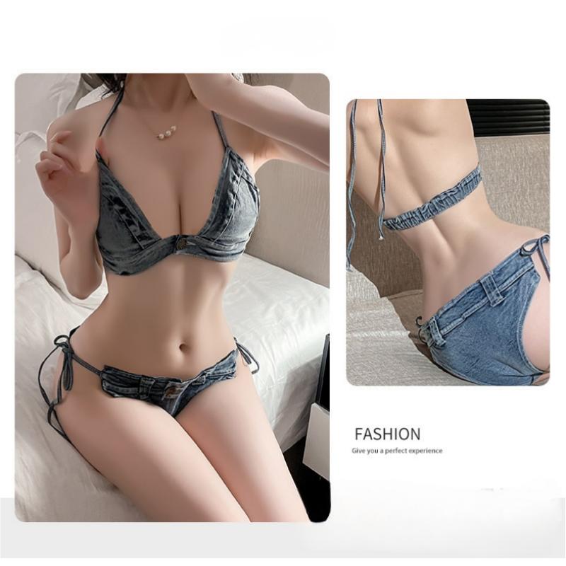 Denim Love Lace-Up Bikini Set - image 9