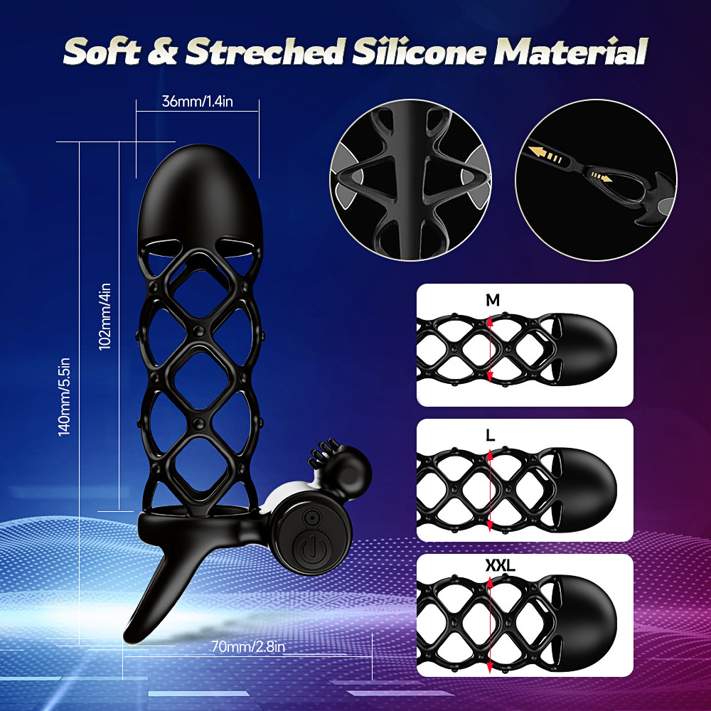 5'' Adjustable 10-Mode Vibrating Penis Sleeve - image 9