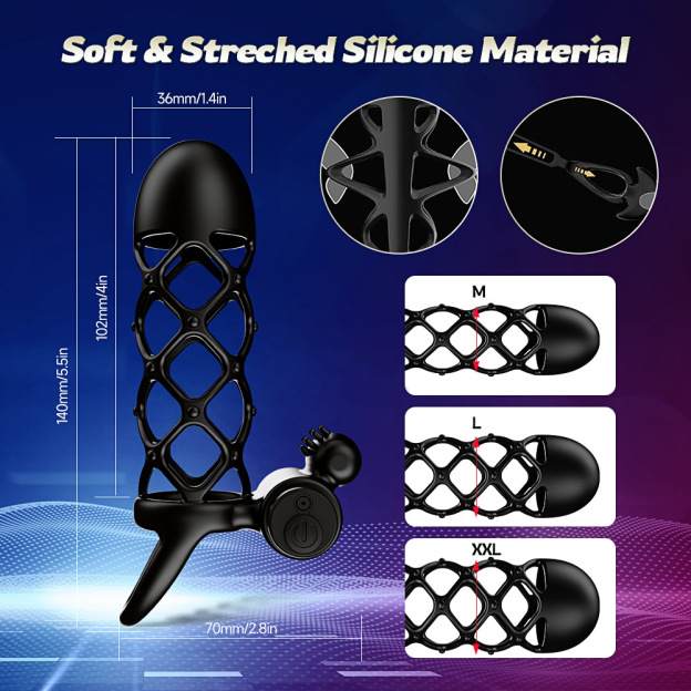 5'' Adjustable 10-Mode Vibrating Penis Sleeve - image 9