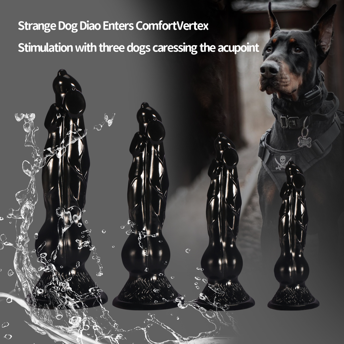 Triple-Knot Canine Fantasy Dildo - image 5