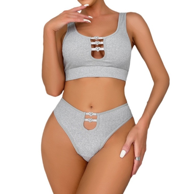 Sheer Lace Lingerie Set for Women – Deep V Teddy with G-String Panties-WeLovePlugs