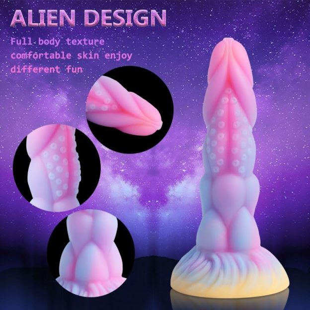 8.14'' Fantasy Monster Dildo with Multi-Texture Design & Glow-in-the-Dark Effect - image 5