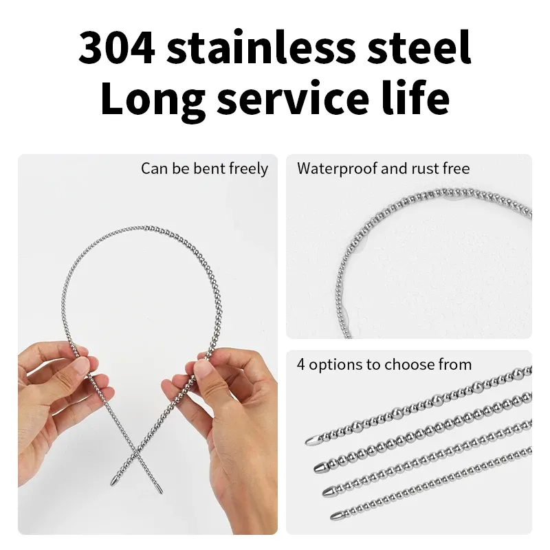 Extra Long Beaded Stainless Steel Urethral Sound Rod – 4 Styles & Multiple Sizes & Body-Safe Material-WeLovePlugs