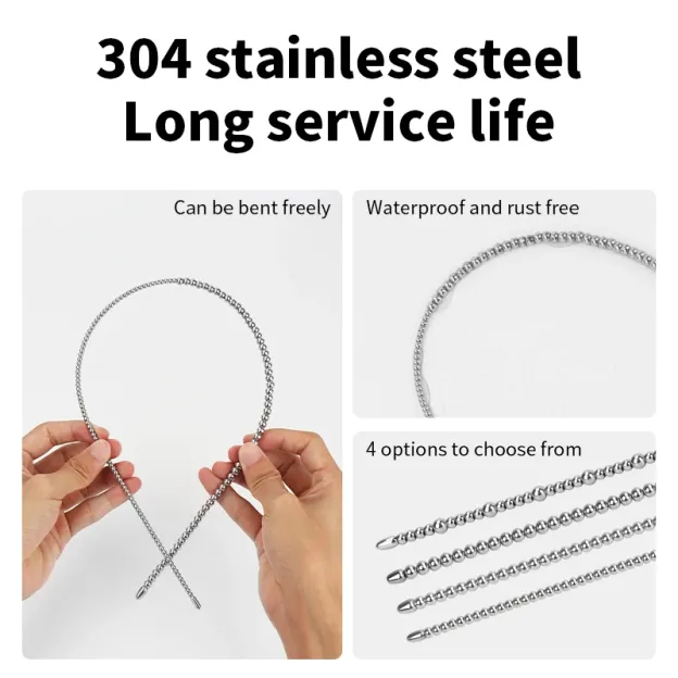 Extra Long Beaded Stainless Steel Urethral Sound Rod – 4 Styles & Multiple Sizes & Body-Safe Material-WeLovePlugs