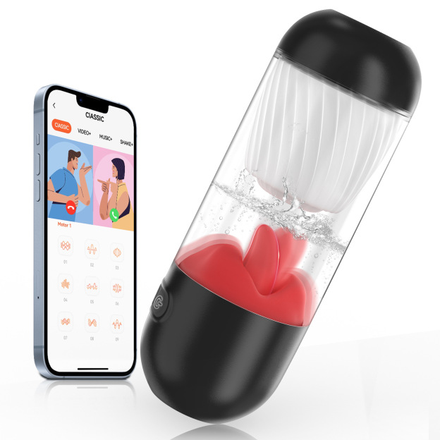 Smart Dual-Pleasure Male Masturbator with App Control - Black - image 11