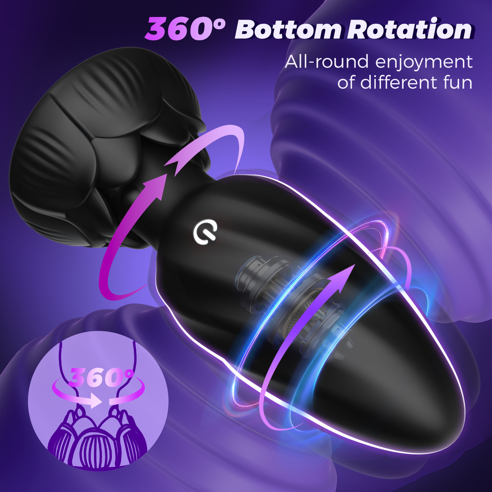 App Remote Control Vibrating Rotating Silicone Butt Plug