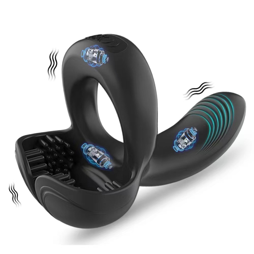 Men's Vibrating Cock Ring with Perineum & Testicle Stimulation-WeLovePlugs