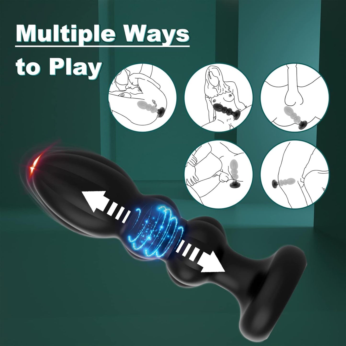 Vibrating Thrusting Silicone Butt Plug -WeLovePlugs