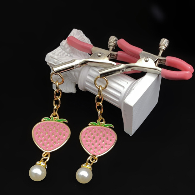 Cute Strawberry Nipple Clamps With Adjustable Dual Clip Design - image 8