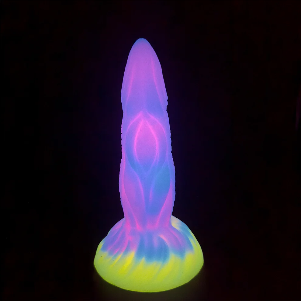 7.28'' Fantasy Lights Up Dildo With Multi-texture Design & Glow-in-the-dark Effect - image 1