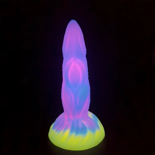 7.28'' Fantasy Lights Up Dildo With Multi-texture Design & Glow-in-the-dark Effect - image 1