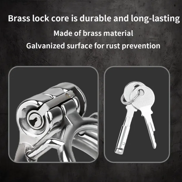 Stainless Steel Anti-escape Inverted Chastity Cage with Urethral Tube-WeLovePlugs