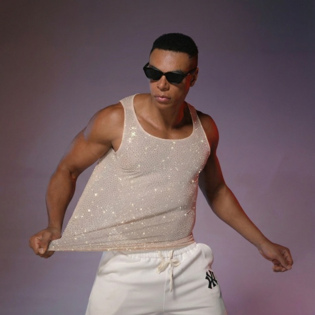 Starluxe Mesh Sparkle Top – Style G - Khaki - One Size - image 2