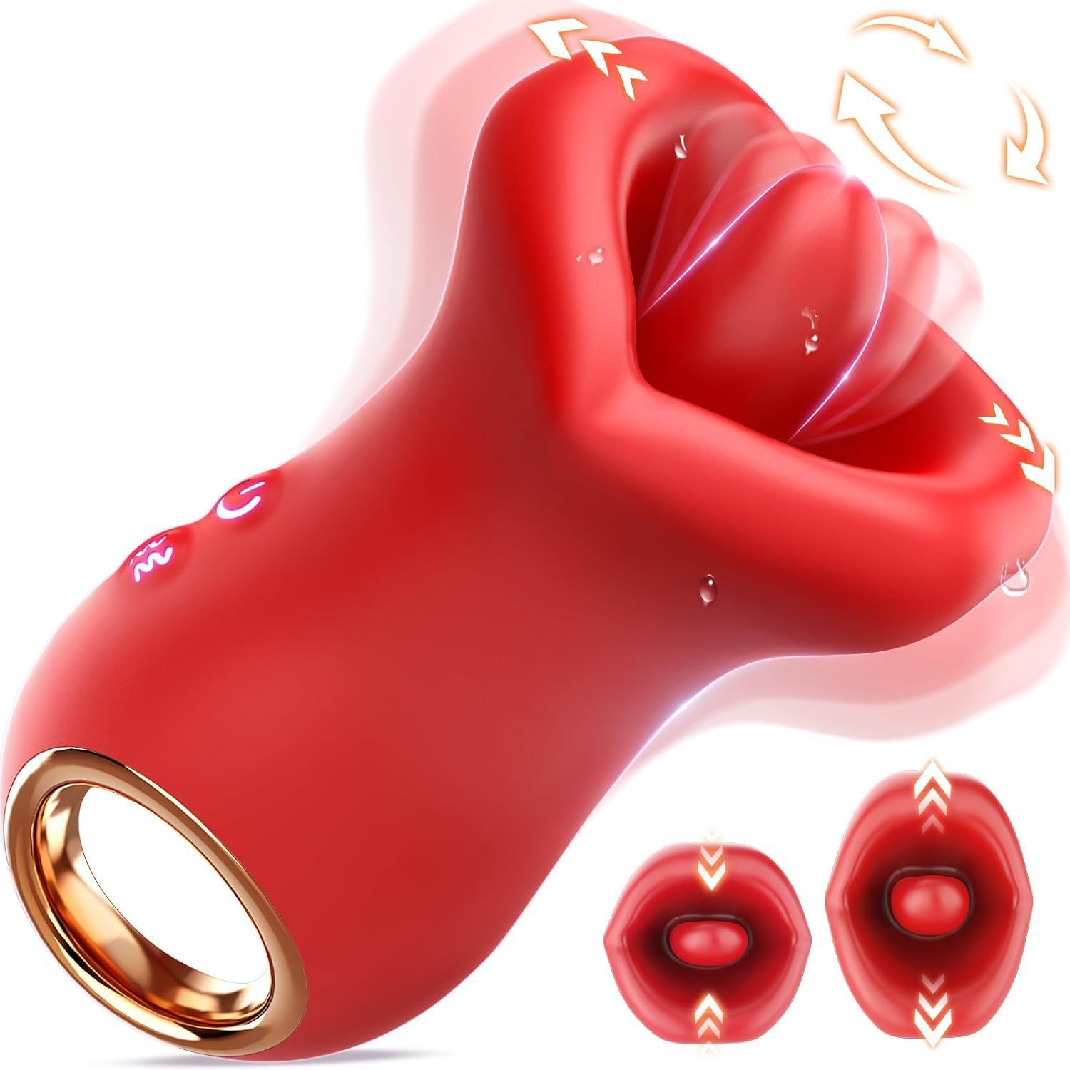 360° Triple-Action Rose Vibrator Tongue Licking Rose Toy-WeLovePlugs