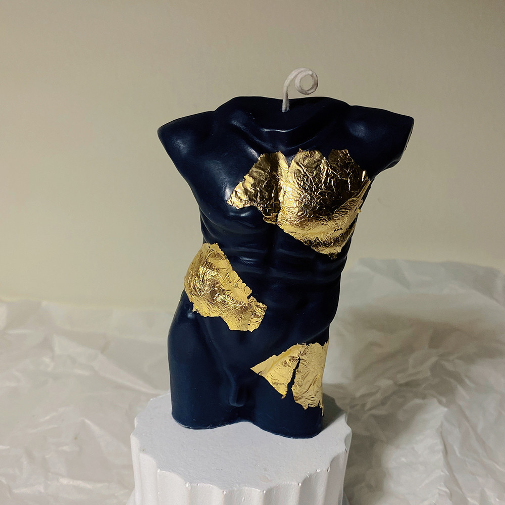 Gold Embellished Man & Woman Candles - F - image 5