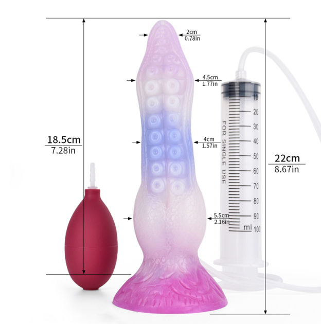 Octopus Tentacle Squirting Dildo with Suction Cup 