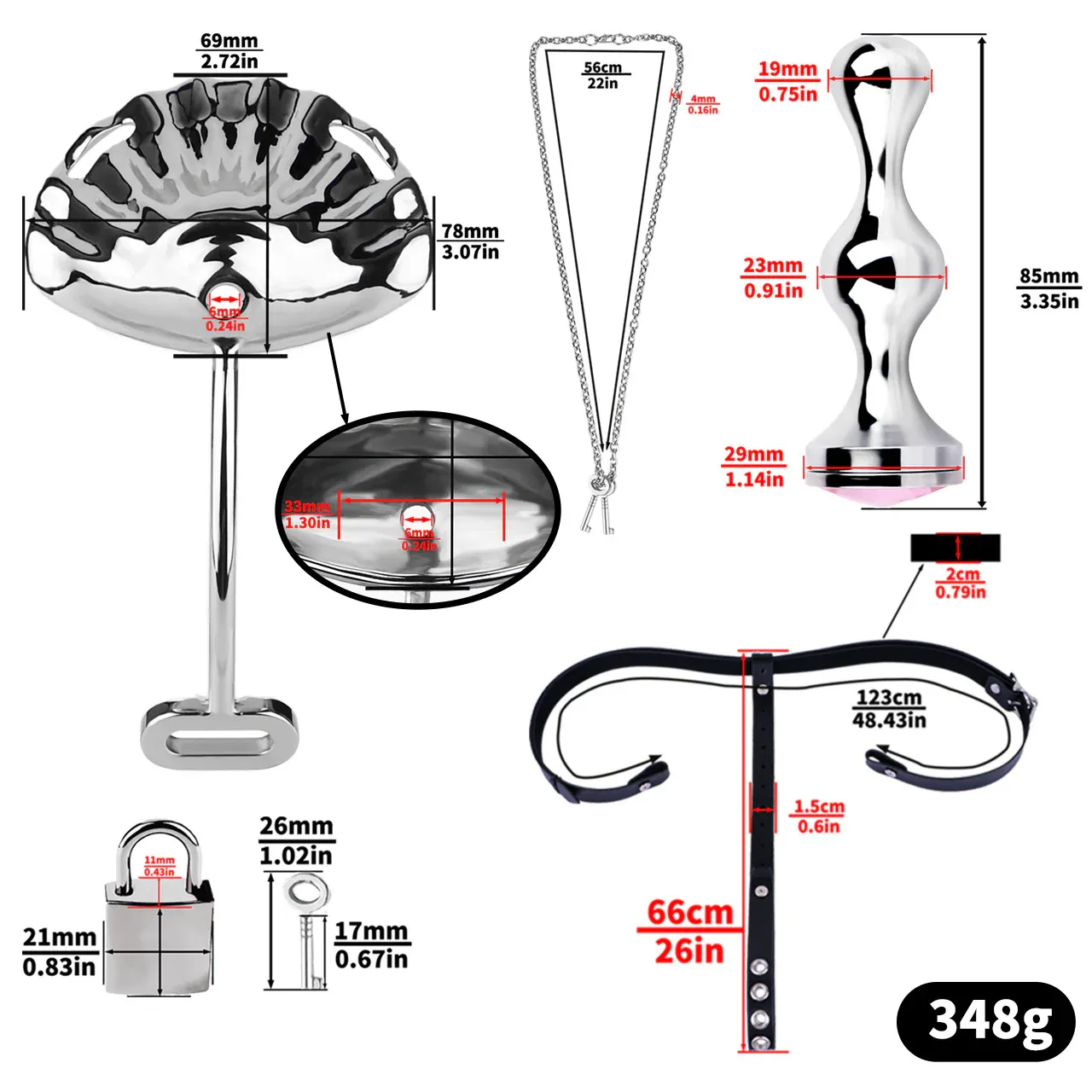 Sexy Shell Chastity Belt with Anal Plug and Urethral Catheter-WeLovePlugs
