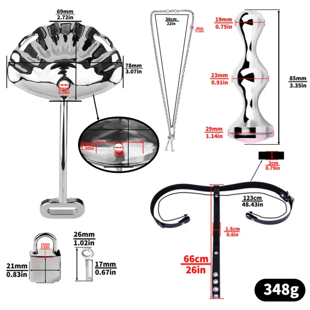 Sexy Shell Chastity Belt with Anal Plug and Urethral Catheter-WeLovePlugs