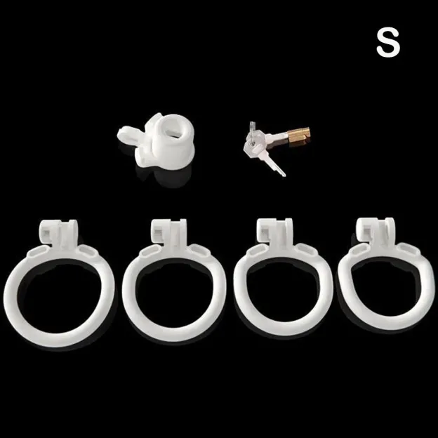Narrow Sissy Chastity Cage With 4 Sizes Rings And Invisible Lock-WeLovePlugs