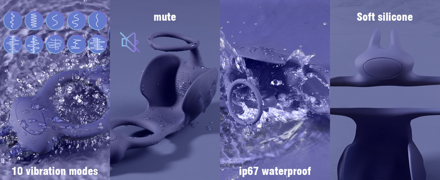 Vibrating Cock Ring with Testicle Vibrator APP Remote Control & 3 in 1 -WeLovePlugs