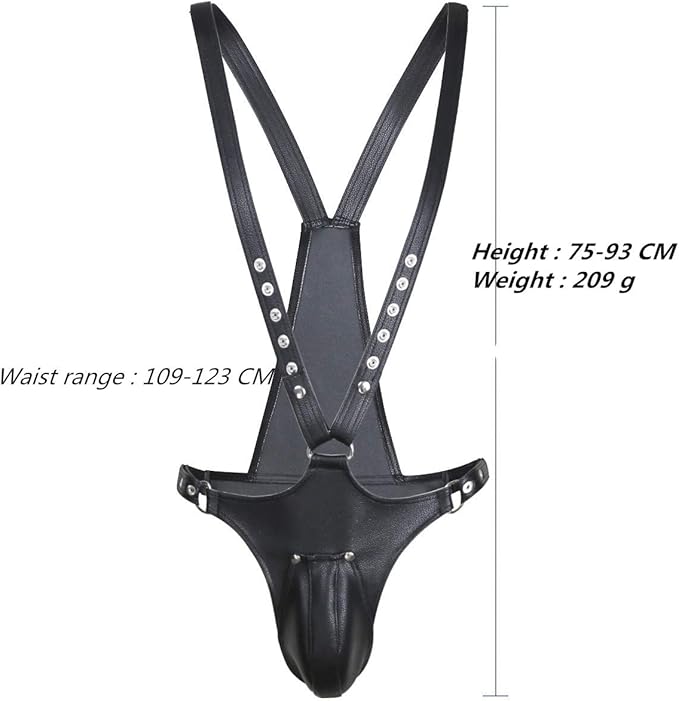 ObeyMe Faux SM Leather Bondage Male Lingerie Harness
