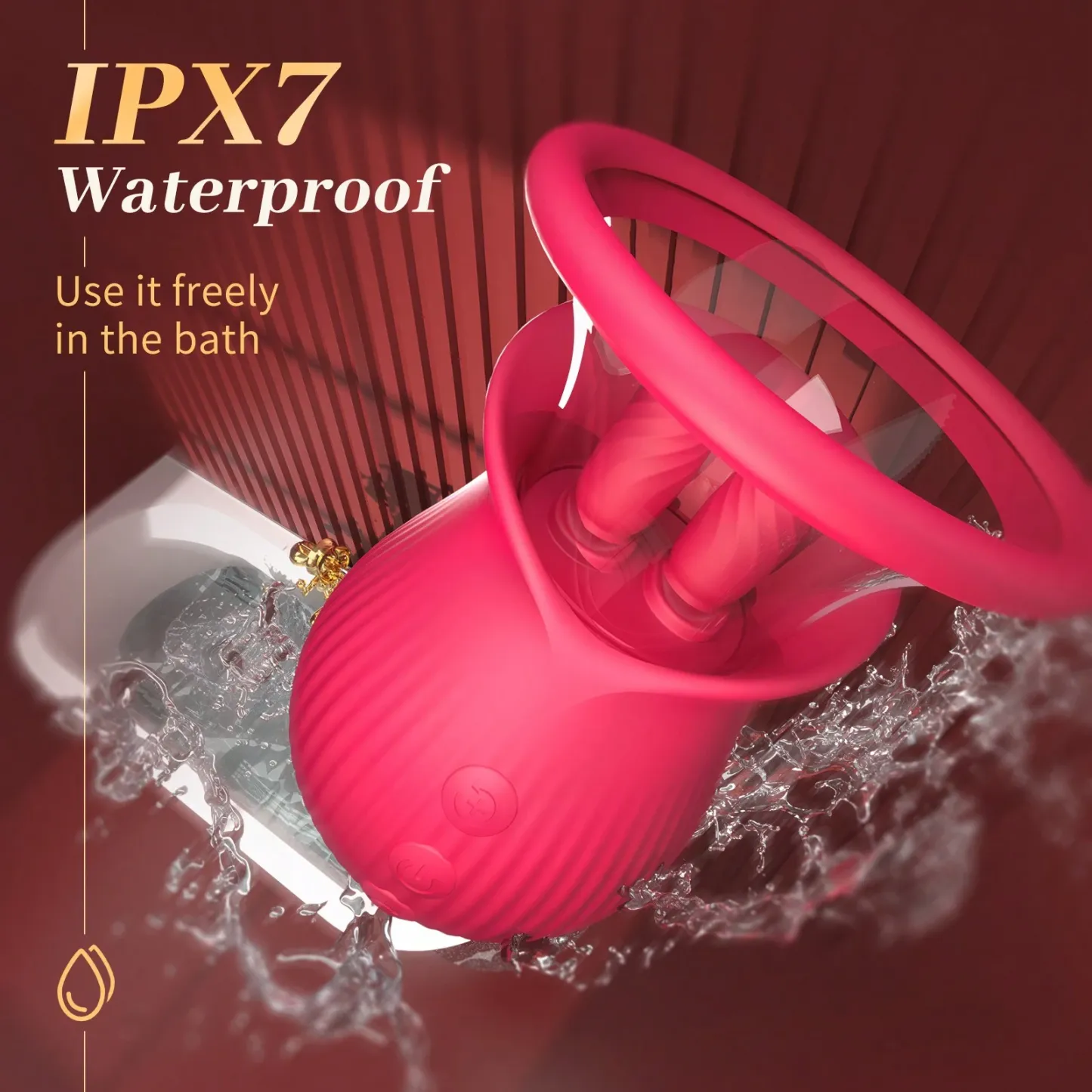 3 in 1 Rose Clit Licking Sucking Toy With 2 Suction Cups-WeLovePlugs