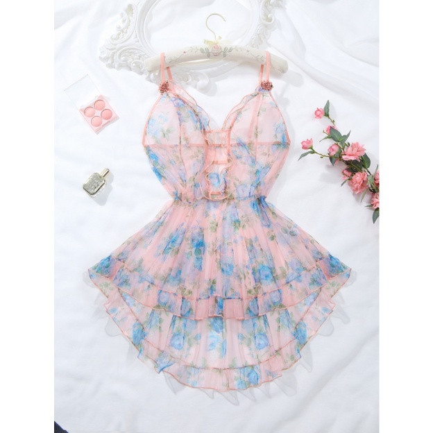 Plus Size Floral Lingerie Sexy Nightdress – Curve-Hugging Sleepwear for Women-WeLovePlugs