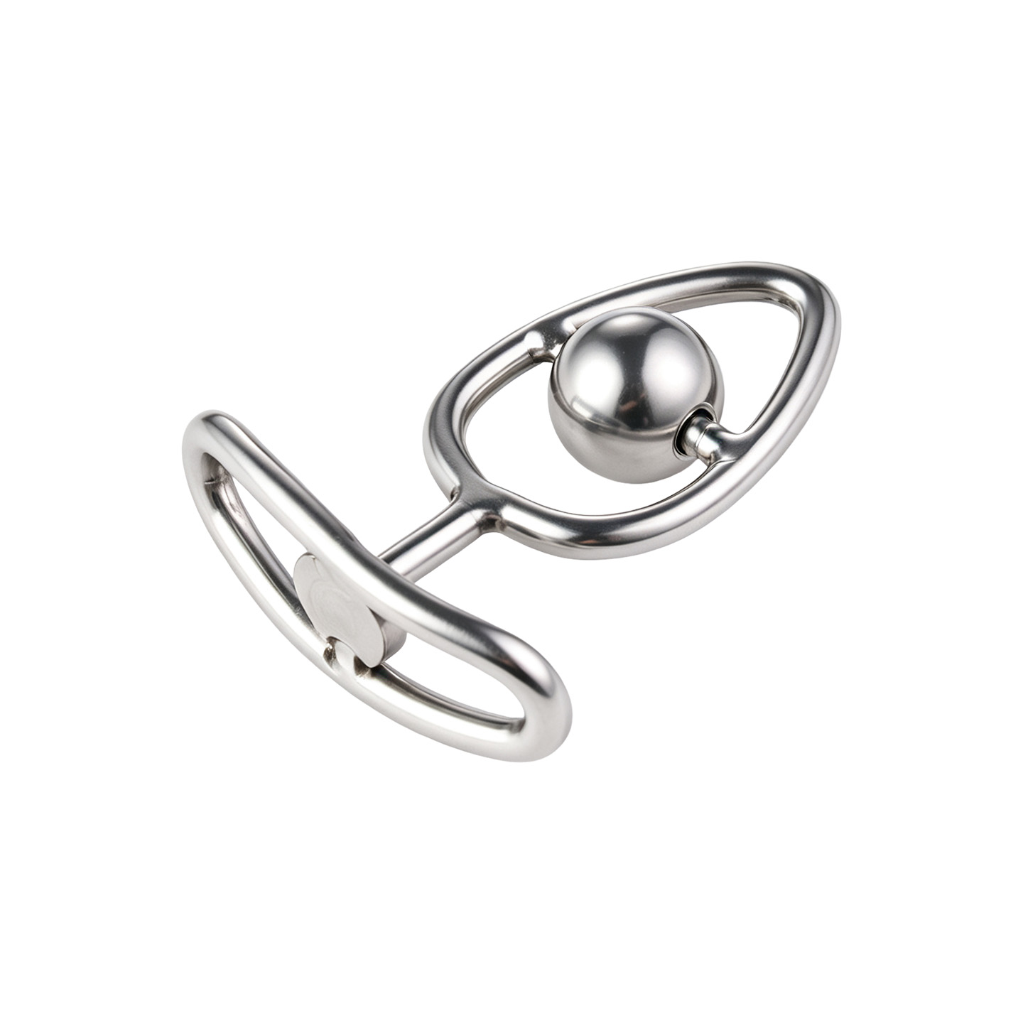 Hollow Metal Butt Plug with Intimate Center Bead - image 1
