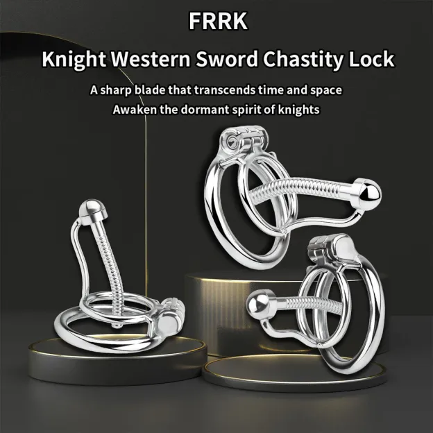 Stainless Steel Anti-escape Inverted Chastity Cage with Urethral Tube-WeLovePlugs