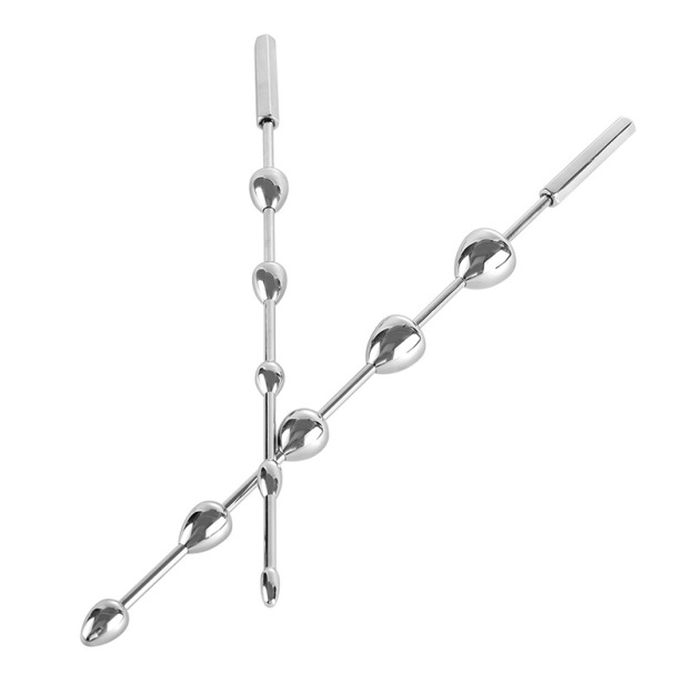 Stainless Steel Beaded Urethral Sounding Rod -WeLovePlugs