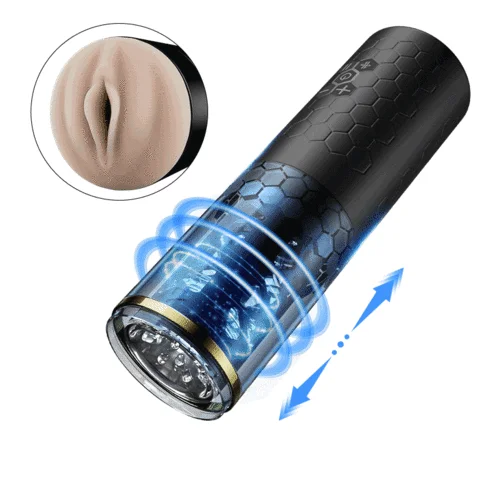 10 Thrusting Spinning Telescopic Rotating Masturbator Cup -WeLovePlugs