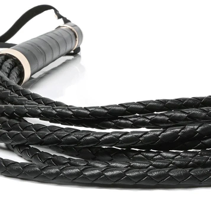 8-Tail Vegan Leather Whip with Red Heart Tips - image 2