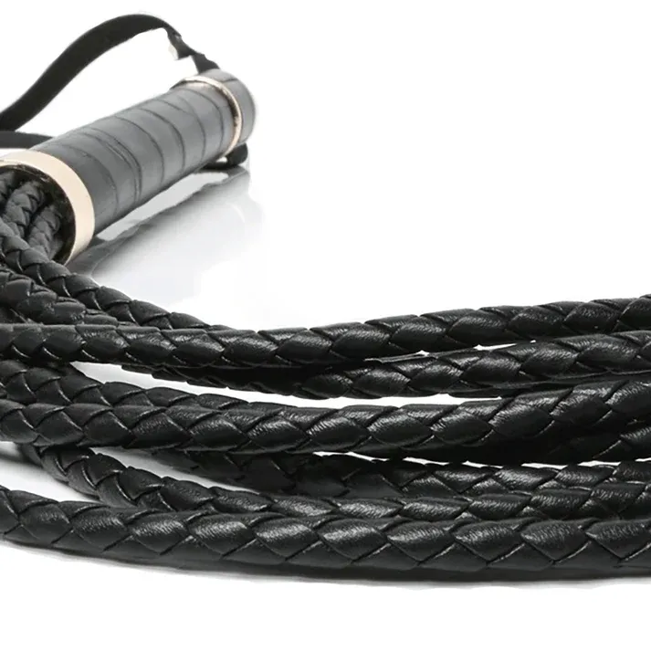 8-Tail Vegan Leather Whip with Red Heart Tips - image 2