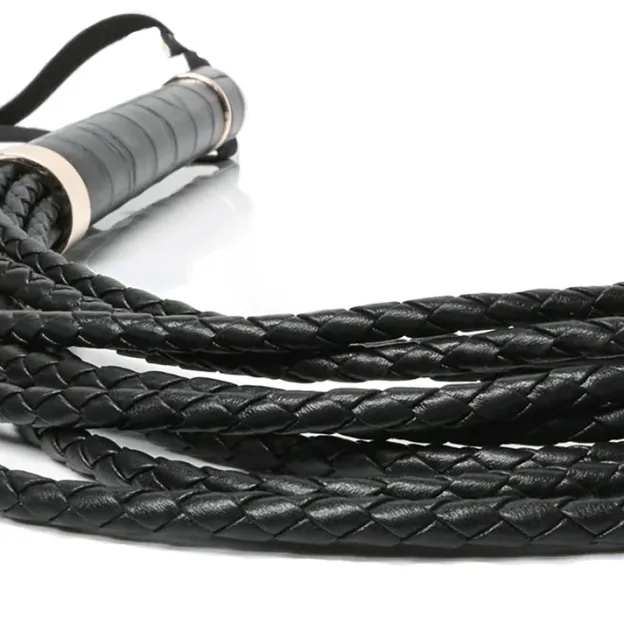 8-Tail Vegan Leather Whip with Red Heart Tips - image 2