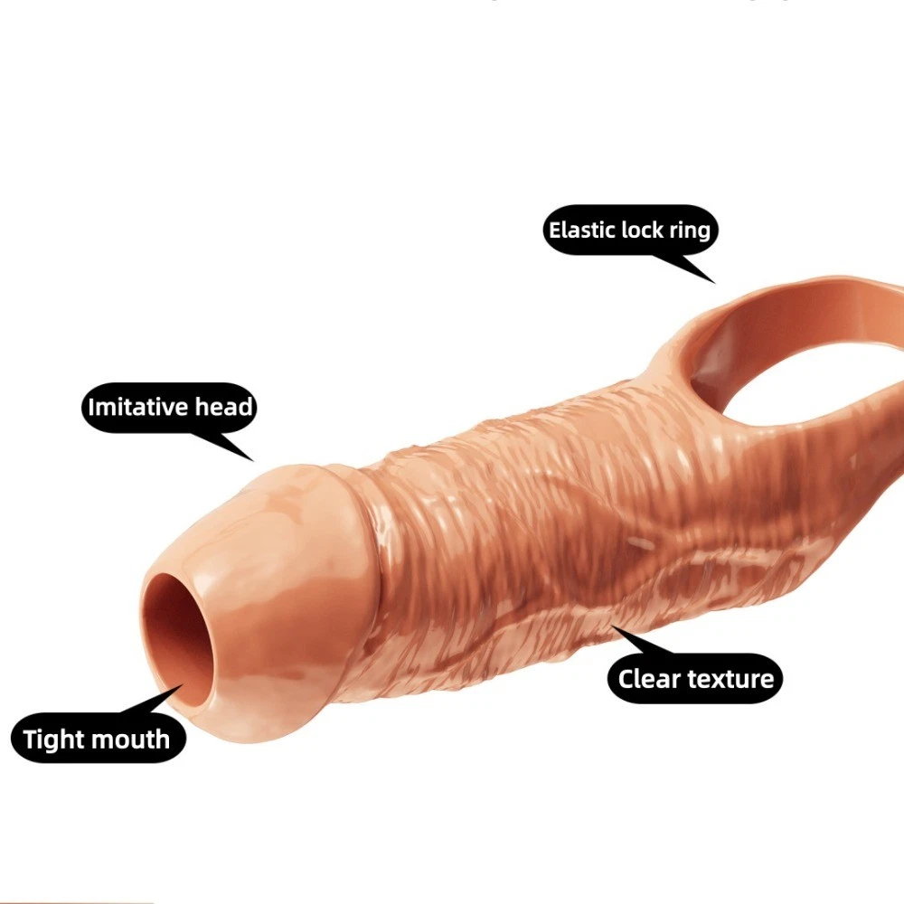 Textured Penis Extender Sleeve - 4.92'' - image 7