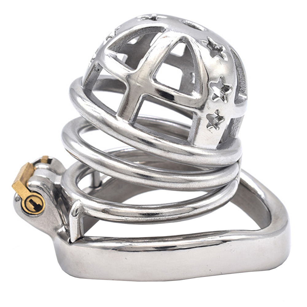 Metal Chastity Cage with Stars -WeLovePlugs