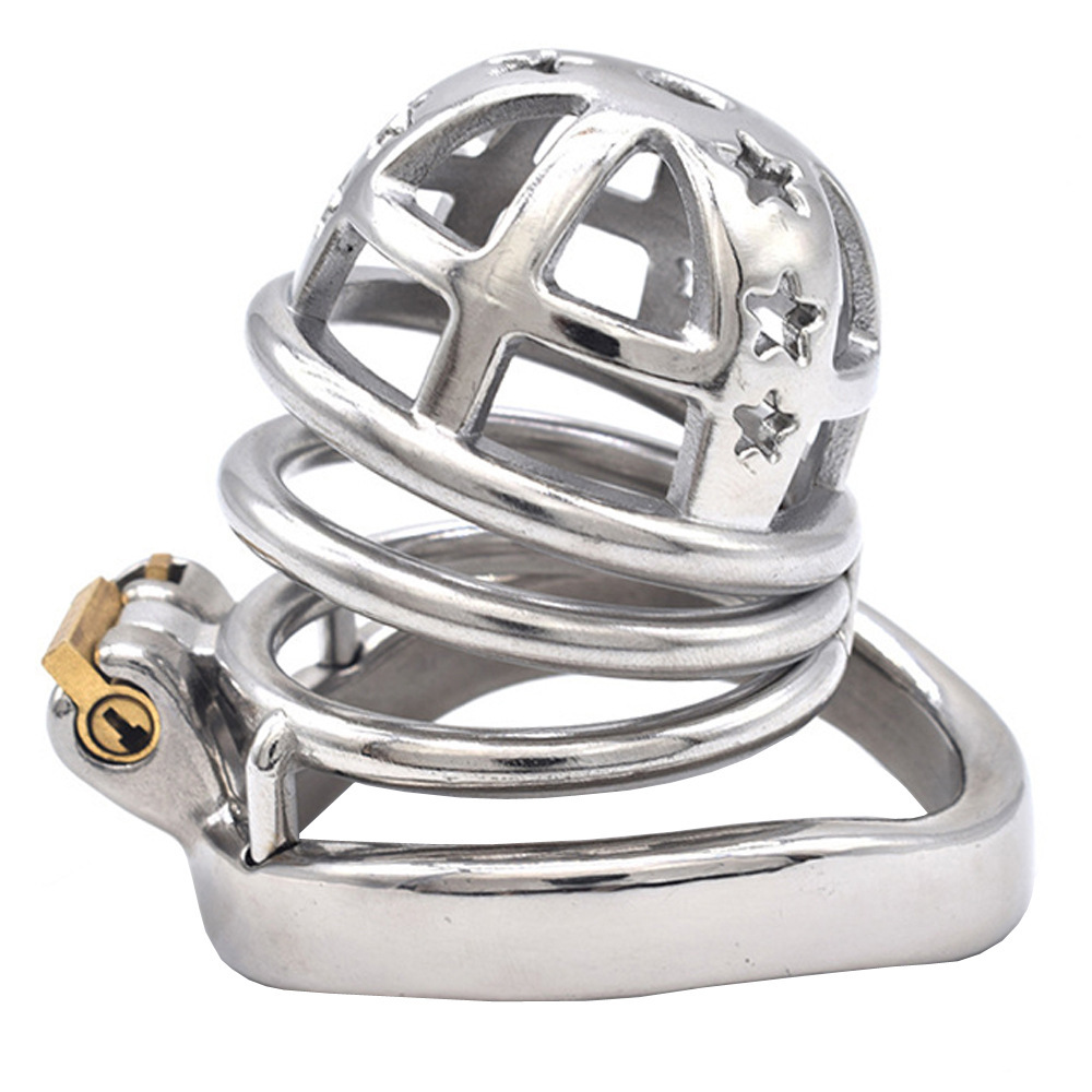 Metal Chastity Cage with Stars -WeLovePlugs