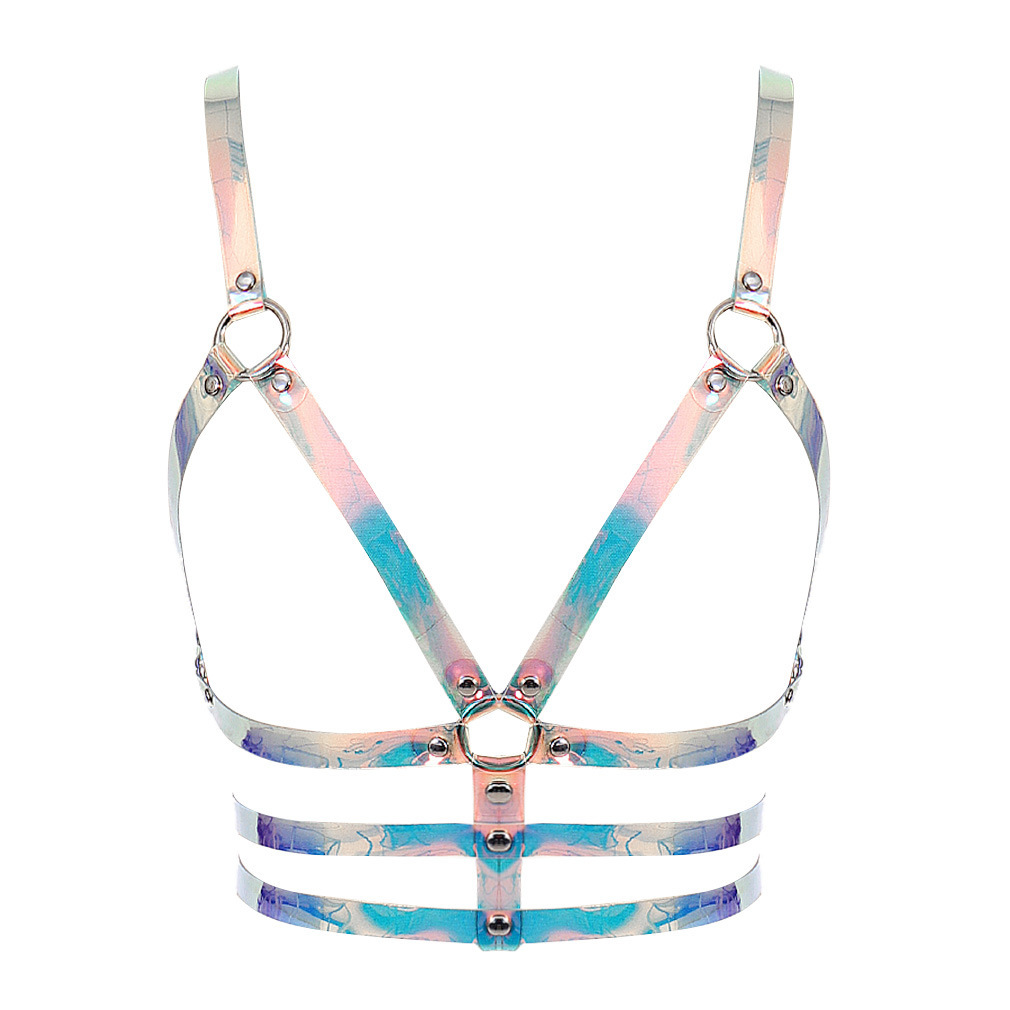 Laser-Cut Body Chain Harness Lingerie