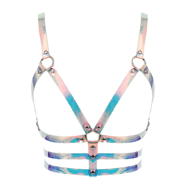 Laser-Cut Body Chain Harness Lingerie