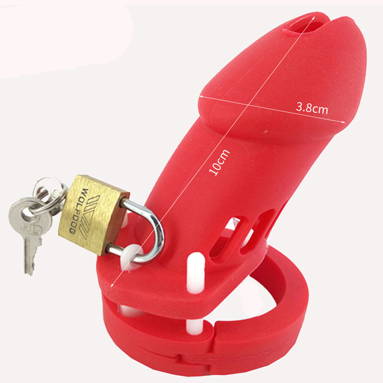Red Silicone Chastity Cage -WeLovePlugs