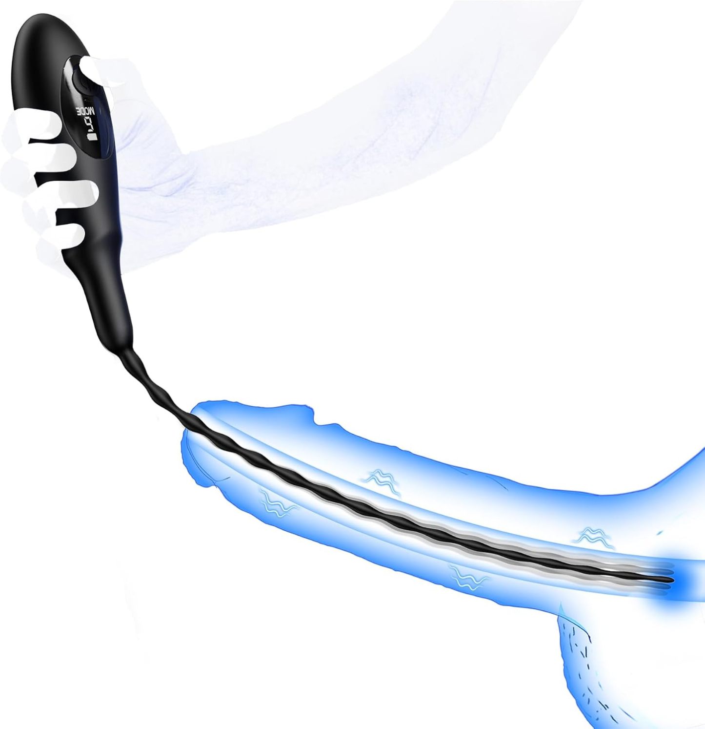 9-Mode Urethral Vibrating Sounding Rod - Black - image 1