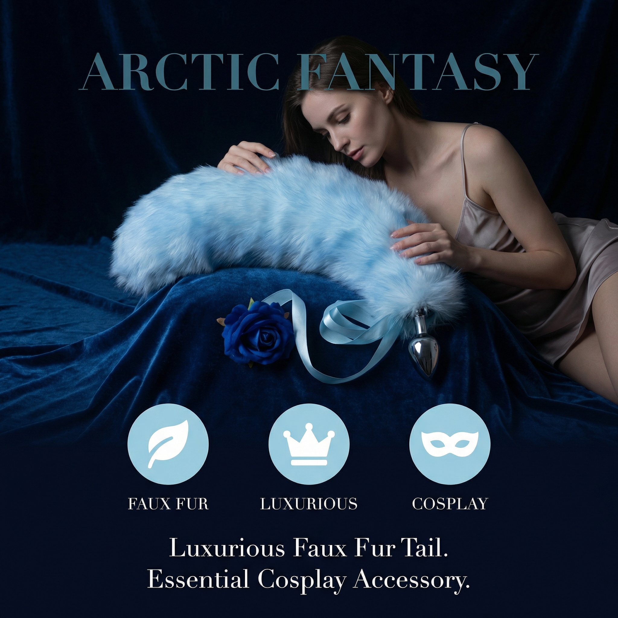 15.4'' Ice Blue Fox Tail Plug Set - image 5