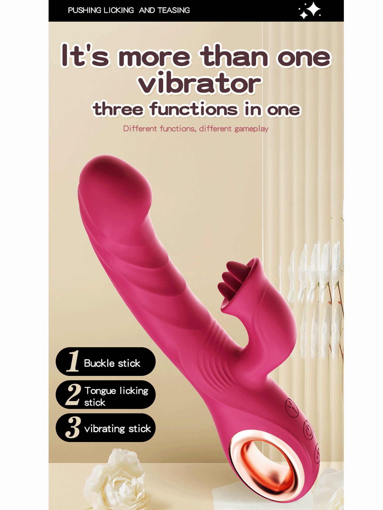 LickThrust 3-in-1 Pleasure Dual Vibrator Wand-WeLovePlugs