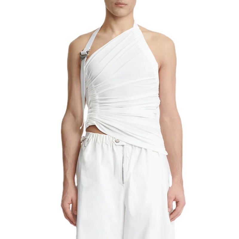 Men's Knit Halter Tank Top - White - XXL - image 6