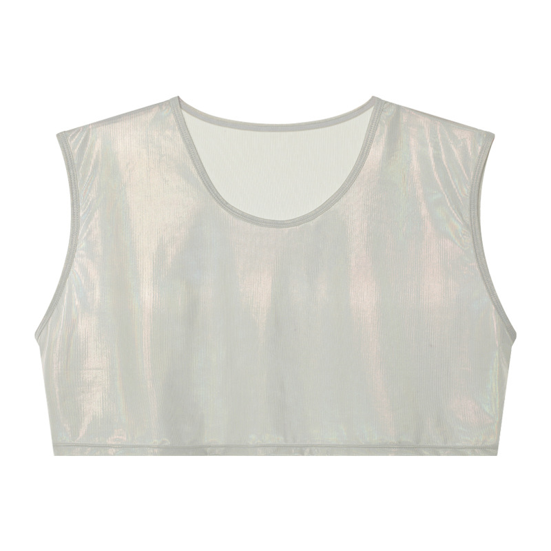 Faux Leather Cropped Tee - image 2