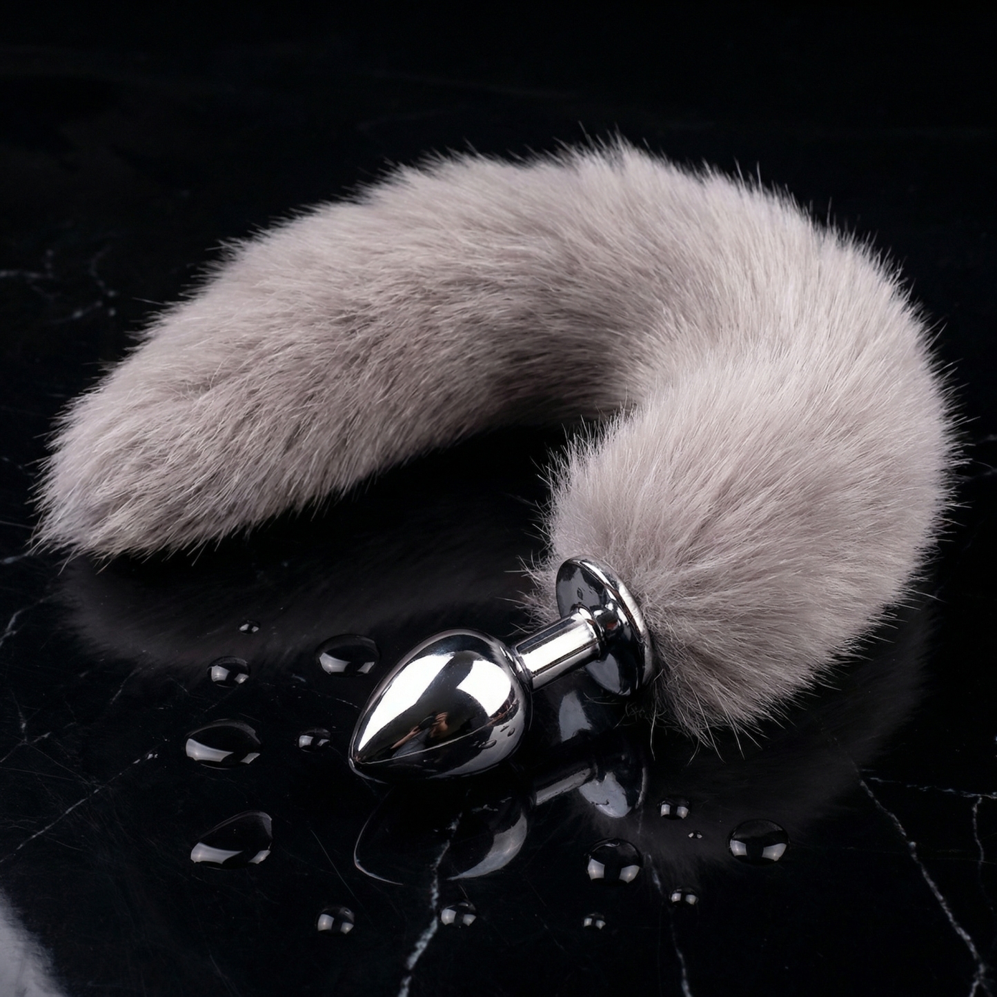 Gray Fox Tail Butt Plug • 18.1 Inch Tail - image 11