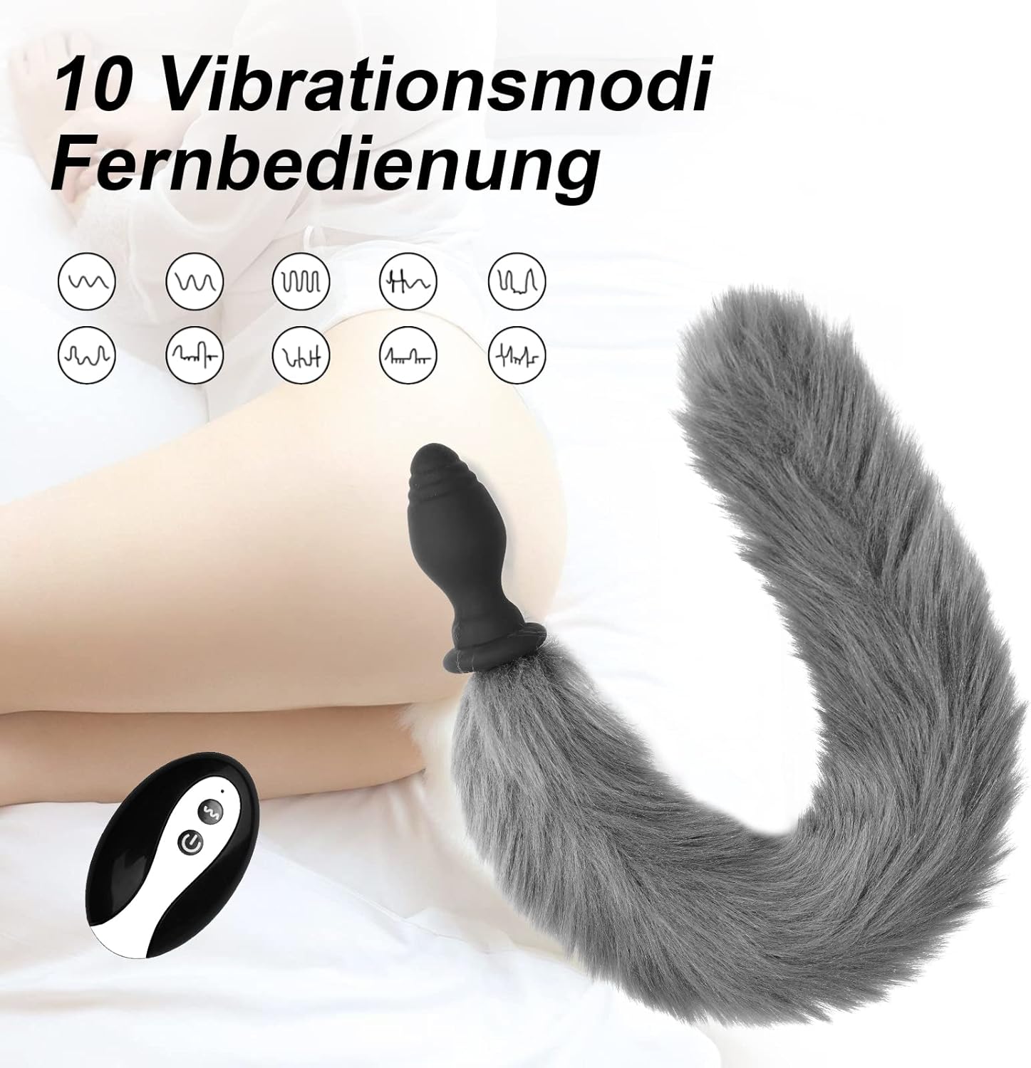 Multicolor Fox Tail Light Up Butt Plug with Remote 