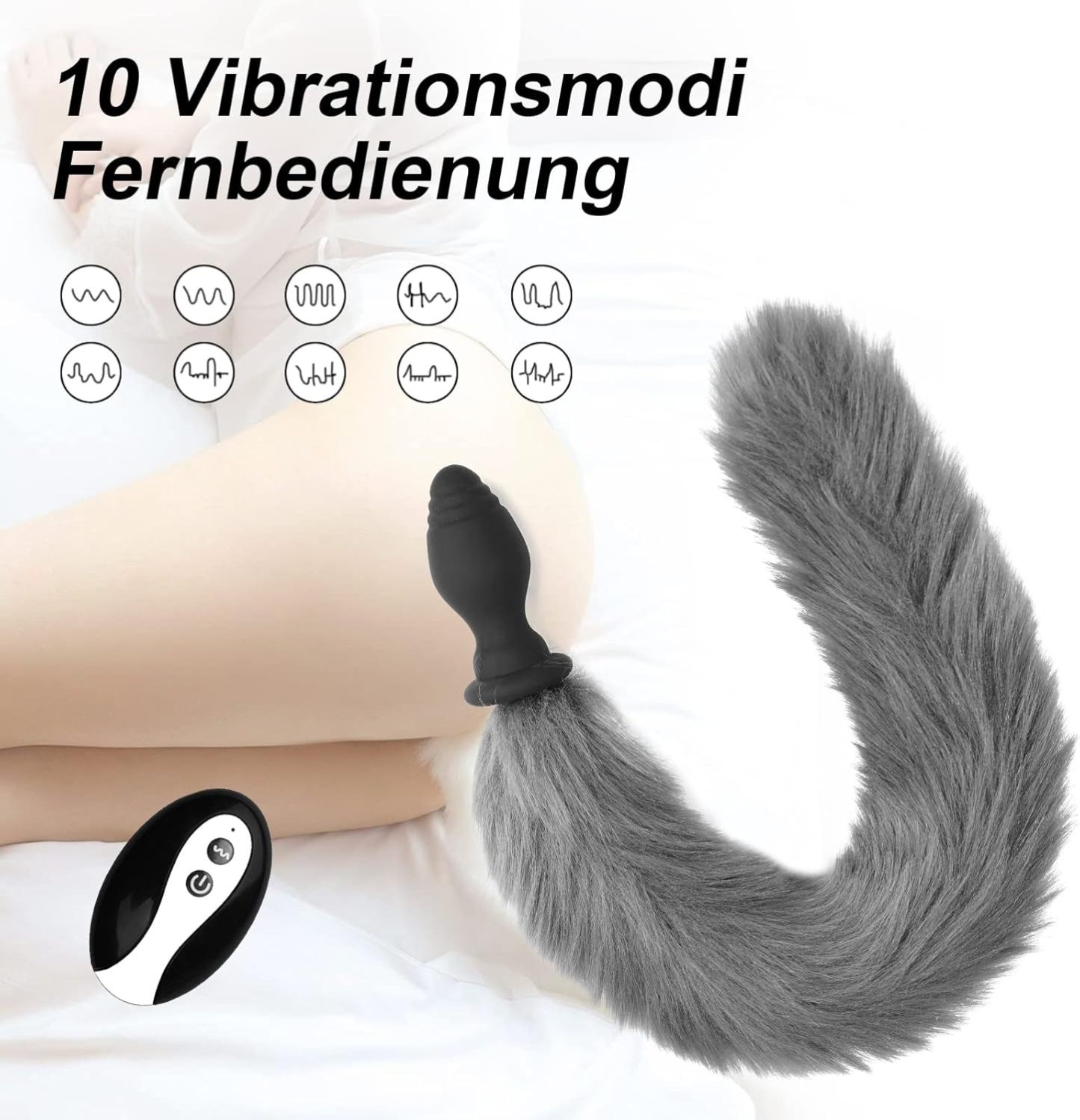 Multicolor Fox Tail Light Up Butt Plug with Remote 