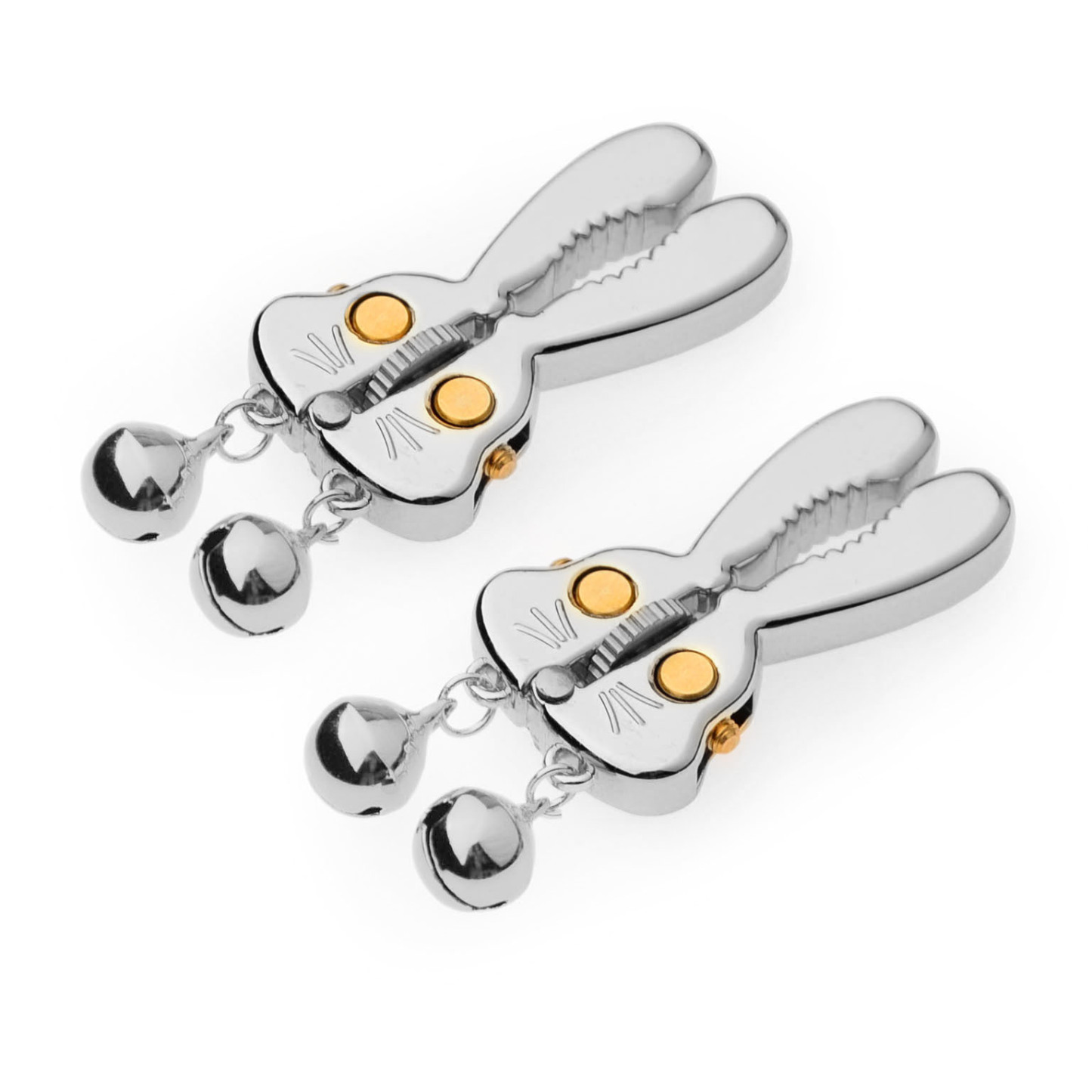 Adjustable Bunny Nipple Clamps – Sensory Play with Bells & BDSM Gear Control-WeLovePlugs
