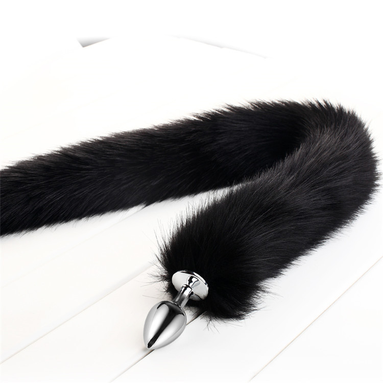 Black Extra Long Fox Cat Tail Plug-WeLovePlugs